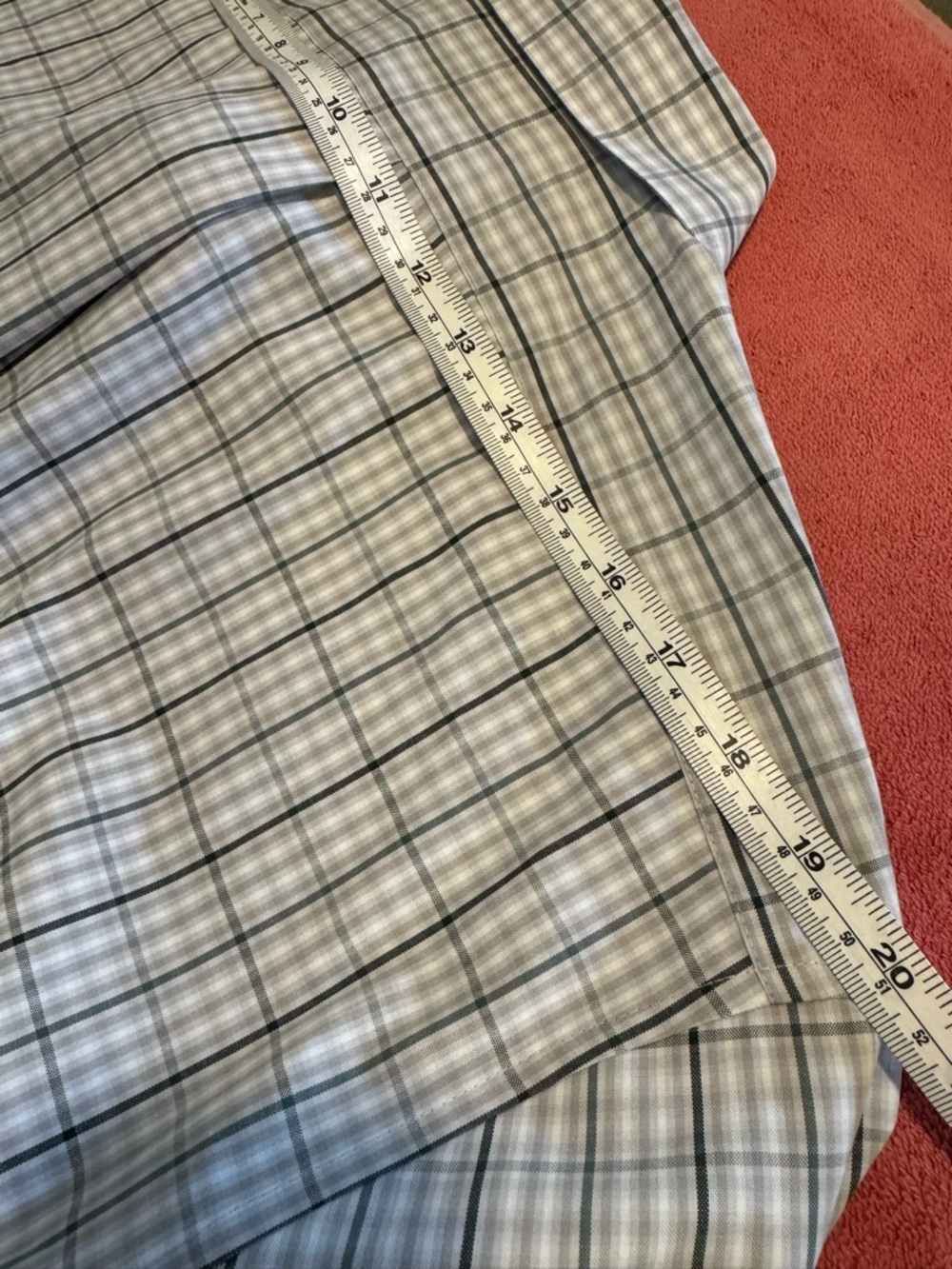 Eddie Bauer White and Blue Plaid Long-Sleeve Button-Up Shirt - Picture 10 of 14
